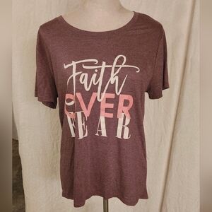 Faith Over Fear Women's Maroon T-Shirt